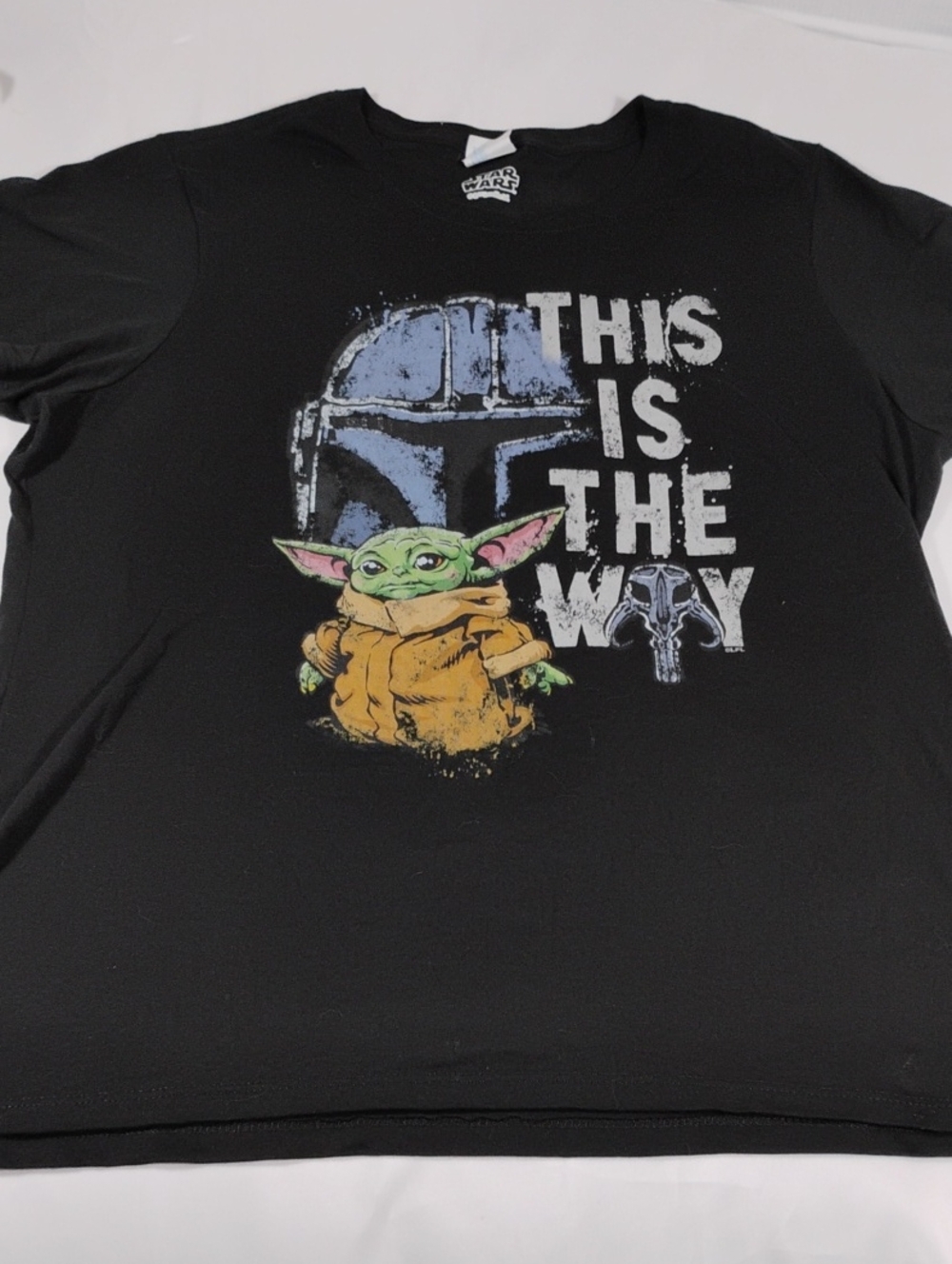 Star Wars Black Tee with Grogu and Mandalorian Graphic This Is The Way